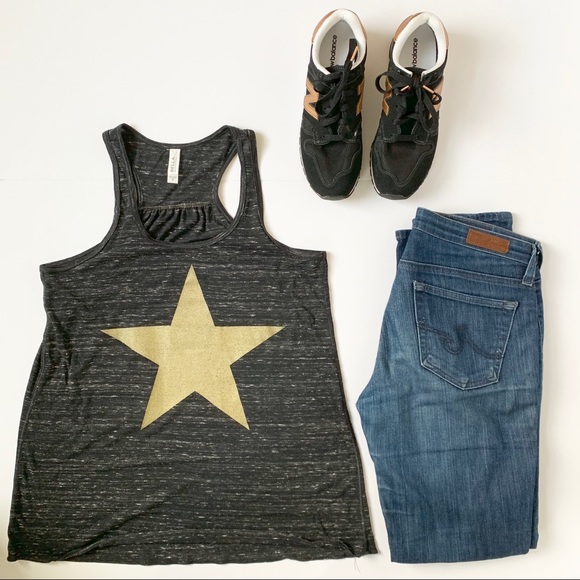 Star Black Gold Racerback Flowy Tank Size Small - Picture 3 of 13